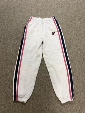 PINK Victoria's Secret light blue Joggers with Pink & Navy Side Stripes size S